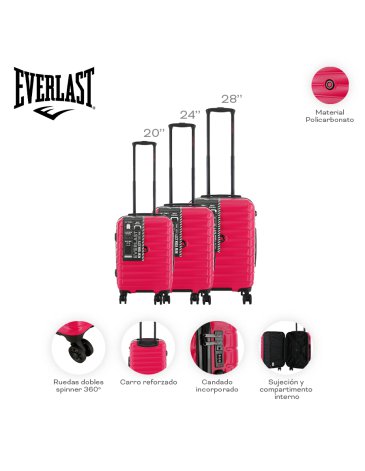 Set Valija 20" 24" 28" Everlast EVERLAST