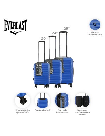 Set Valija 20" 24" 28" Everlast EVERLAST