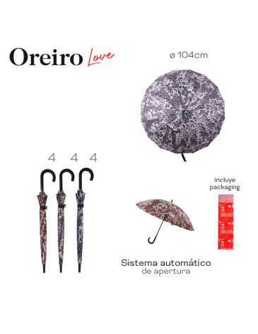 Paraguas Automatico Oreiro Love LAS OREIRO LOVE