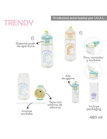 Botella 480 ML TRENDY