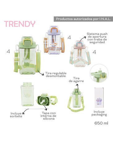 Botella 650 ML TRENDY