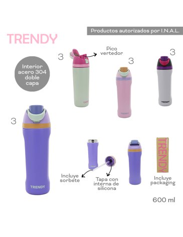 Botella termica 600ml TRENDY