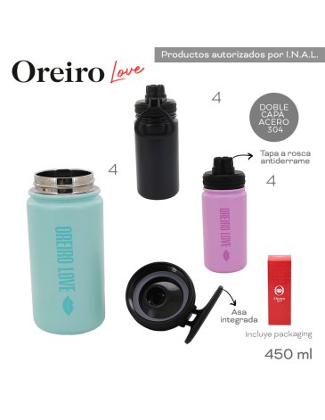Botella Termica 450 ML LAS OREIRO LOVE