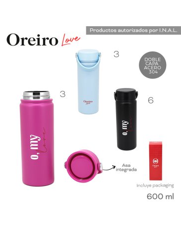 Botella Termica 600 ML LAS OREIRO LOVE
