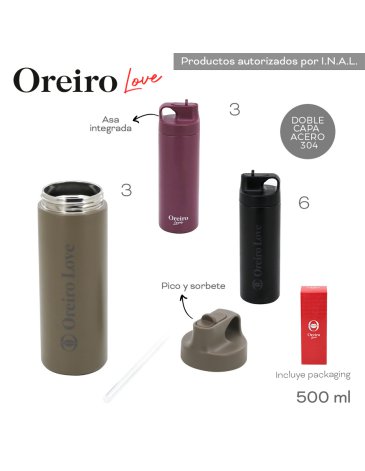 Botella Termica 500 ML LAS OREIRO LOVE