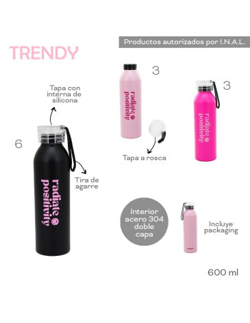 Botella 600 ML TRENDY