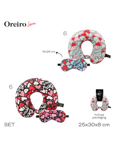 Set de Viaje Almohada + Mascara LAS OREIRO LOVE