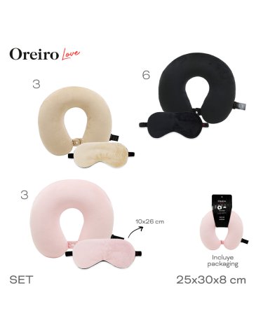 Set de Viaje Almohada + Mascara LAS OREIRO LOVE