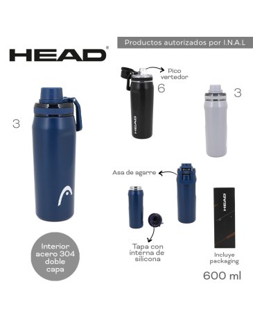 Botella Termica 600 ML HEAD
