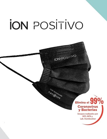 Barbijos Ion Positivo anti bacterial color - Pack x 3 Ion Positivo