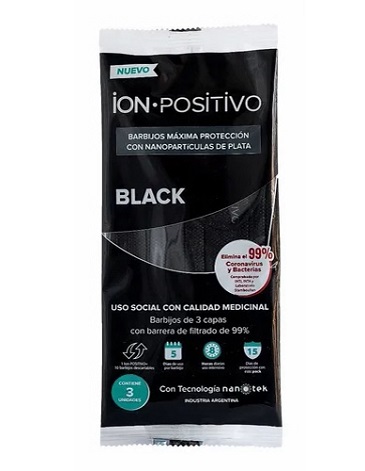 Barbijos Ion Positivo anti bacterial color - Pack x 3 - Ion Positivo