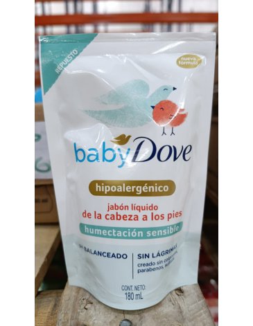 Jabon liquido hipoalergenico humectacion sensible 180ml DOVEBABY