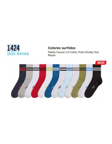 Media casual 1/3 caña puño morley dos rayas FLOYD