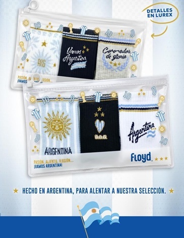 Media caña dama morley Pack x3 Mundial Argentina FLOYD