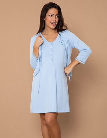 Conjunto maternal modal con puntilla Penelope T1/7 - BIANCA SECRETA