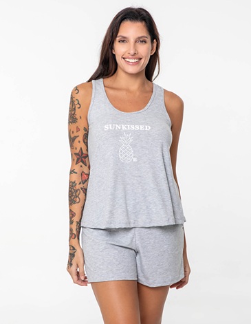 Pijama amplio en morley con bolsillos T2/7 BIANCA SECRETA