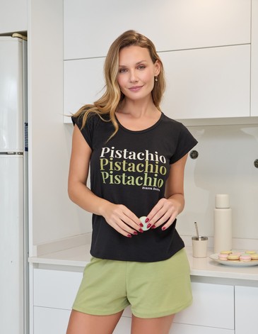 Pijama en modal liso combinado manga corta T1/4 BIANCA SECRETA