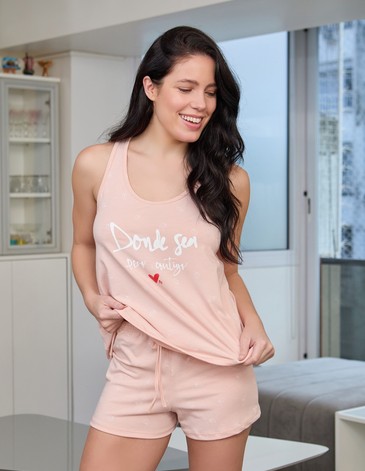 Pijama modal estampado amplio Shanti T1/7 BIANCA SECRETA
