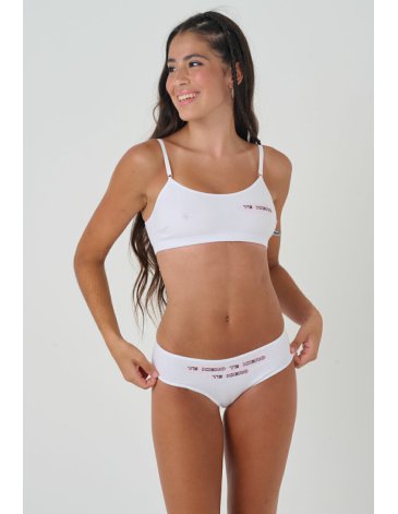Conjunto alg y lycra corpiño deportivo con frase KIERO