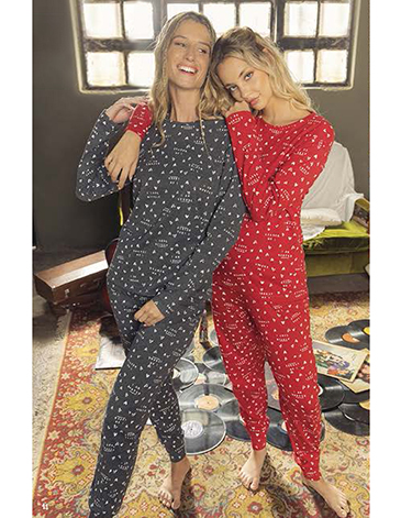 Pijama dama jersey TS/XL - LENCATEX