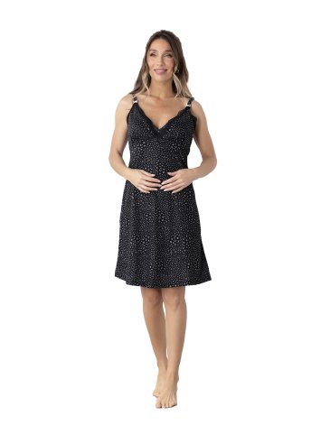 Camisón maternal de viscosa con mañanita y taza de lactancia- TS/XL LENCATEX