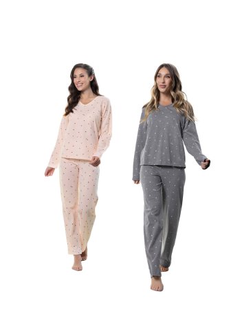 Pijama de jersey- Línea Hojitas TS/XL LENCATEX