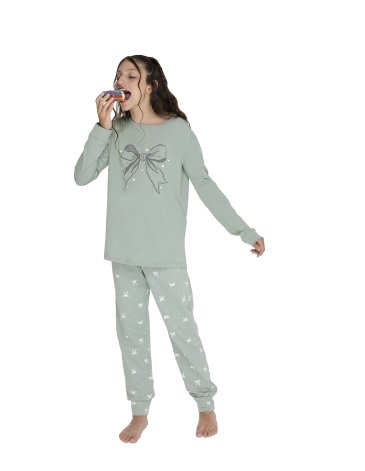 Pijama de jersey- Moñitos T4/8 LENCATEX