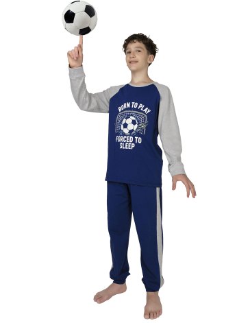 Pijama de jersey con estampa que brilla en la oscuridad- Fútbol T4/8 LENCATEX