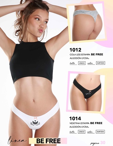 Colaless algodon y lycra BE FREE Pack x3 JE TAIME