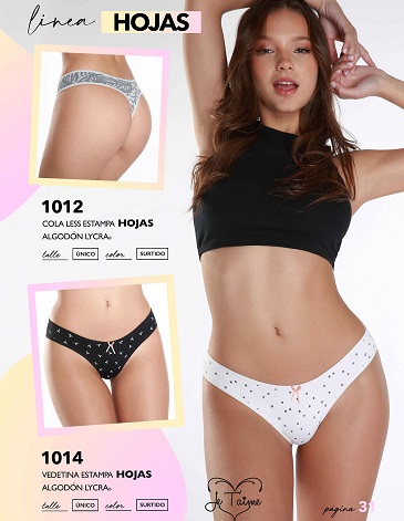 Colaless alg y lycra Hojas Pack x3 JE TAIME