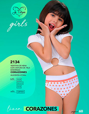 Vedetina c/cintura Pack x3 Talles 1/6 JE TAIME