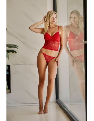 Conjunto taza soft triangulo de puntilla con colaless regulable T85/100 - MAIA