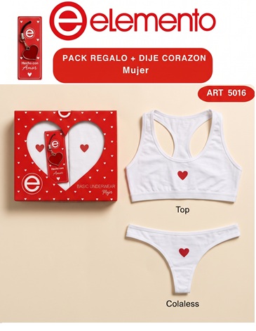 Conjunto Top + colaless + dije corazon ELEMENTO