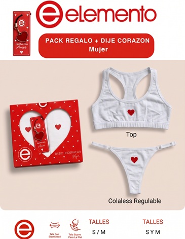 Conjunto Top + colaless + dije corazon ELEMENTO