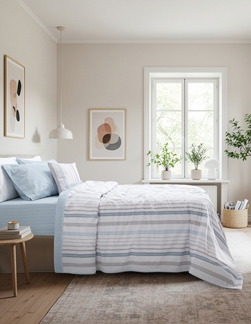 Juego de sabana Estudio Percal 144 Hilos 2 1/2 PL ALCOYANA