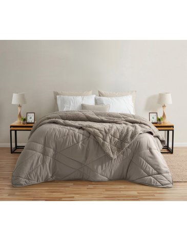 Edredon de microfibra matelaseado con reverso corderito norway 2 1/2 pl ALCOYANA