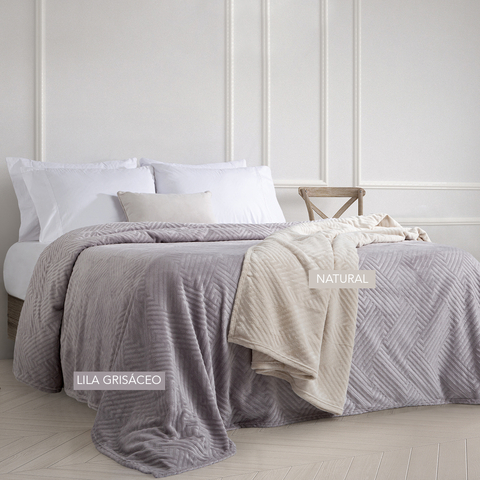 Venta por Mayor y Catalogo Frazada Atlantic de flannel fleece emboss 2 1/2 PL ALCOYANA