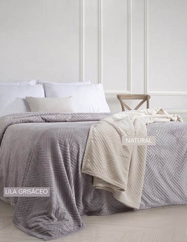 Frazada Atlantic de flannel fleece emboss KING ALCOYANA