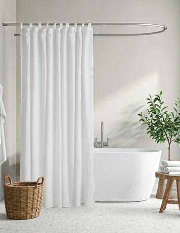 Cortina de baño PREWASHED · ESSENCIA 180 x 180 cm ALCOYANA