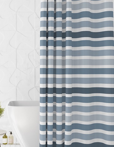 Cortina de baño 180 x 180 + Alfombra - ALCOYANA