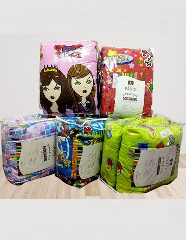 LIQUIDACION Acolchado doble faz infantil 1 1/2 PL BLANCO PARIS