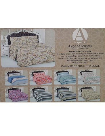 Juego de sabana Cotton Touch microfibra 1PL BLANCO PARIS