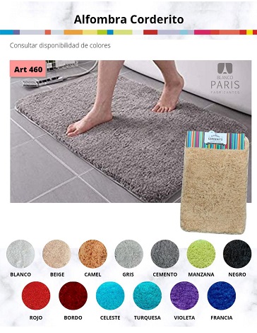Alfombra corderito 0.58 x 0.38 cm BLANCO PARIS