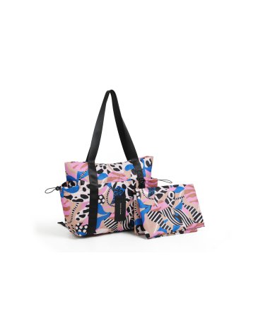 Cartera Tote con Lona Florida - CHIMOLA