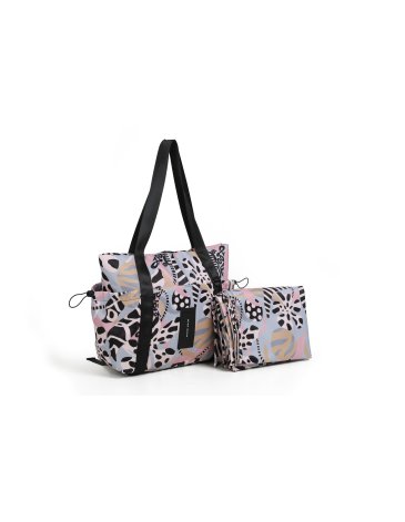 Cartera Tote con Lona Florida - CHIMOLA