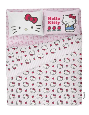 Sábanas 4 piezas 2 plaza Hello Kitty PIÑATA