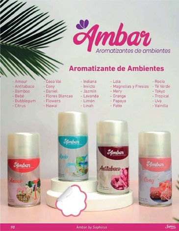 Venta por Mayor y Catalogo Aromatizante AMBAR en aerosol 280 cc AMBAR