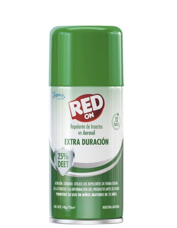 Repelente Aerosol 170gr - RED ON 25% -Extra Duracion-  SAPHIRUS