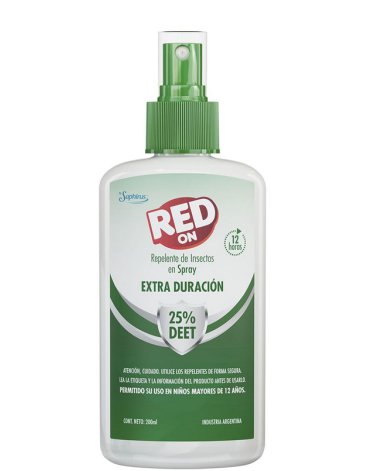 Repelente Spray 200ml - RED ON 25% -Extra Duracion-  SAPHIRUS