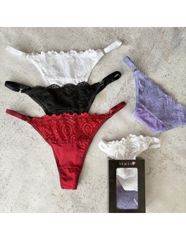 Less de puntilla y microfibra combinada. Packx3 YEWEL